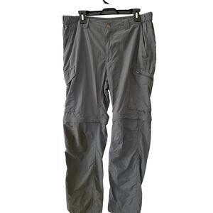 Columbia Convertible Omni Shade Pants Mens Size 36x32 Trail Hiking Granola Green